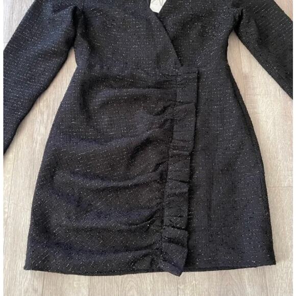 ZARA BLOGGER FAVORITE TEXTURED WEAVE DRESS WITH RUFFLE - Picture 6 of 16